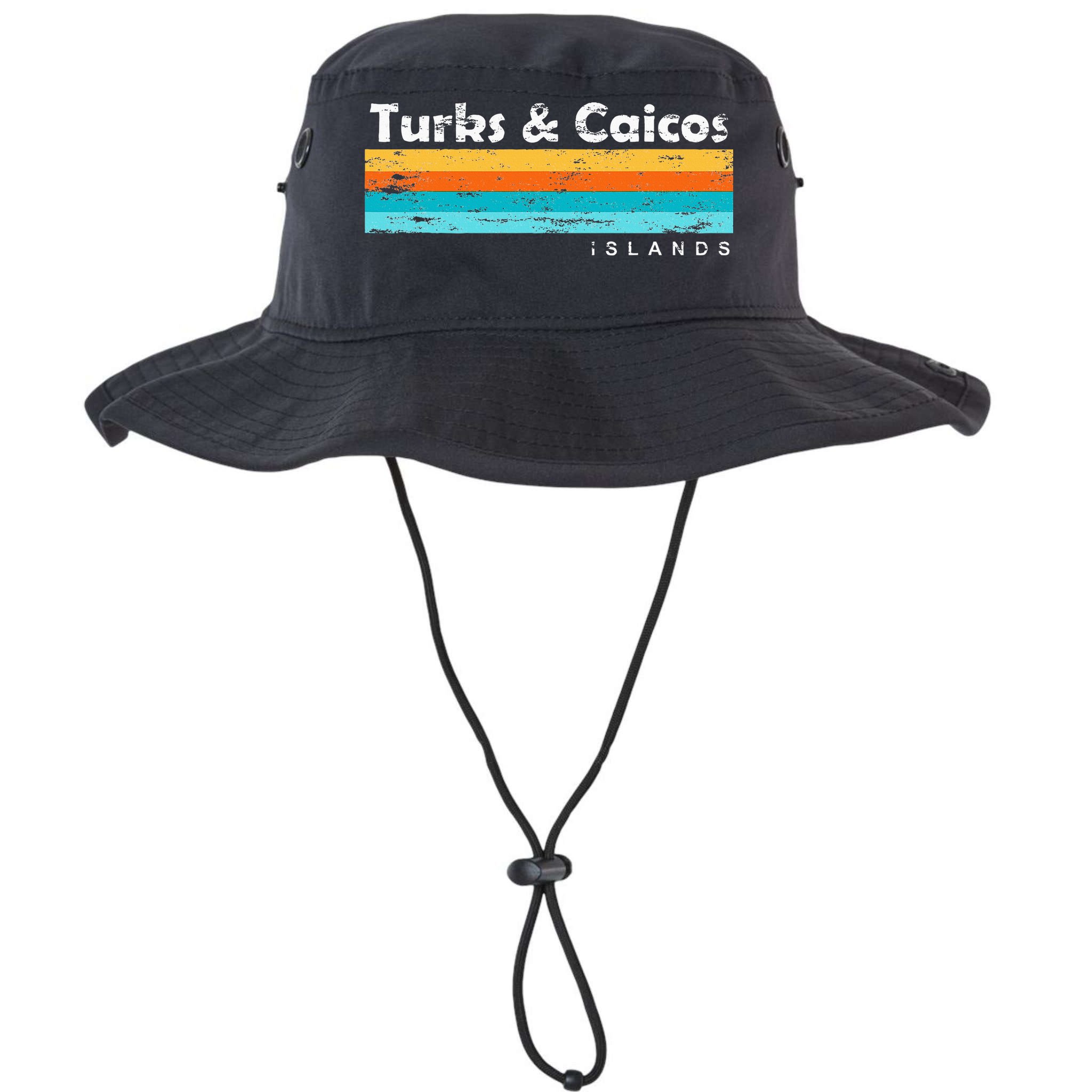 Vintage Turks & Caicos Islands Palm Trees Grace Bay Beach Bucket Hat