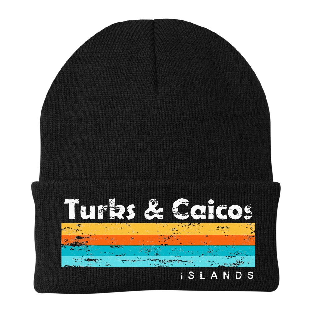 Vintage Turks & Caicos Islands Palm Trees Grace Bay Beach Beanie
