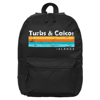 Vintage Turks & Caicos Islands Palm Trees Grace Bay Beach 16 in Basic Backpack