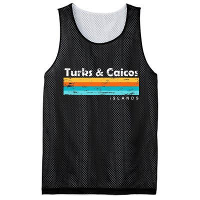 Vintage Turks & Caicos Islands Palm Trees Grace Bay Beach Mesh Reversible Basketball Jersey Tank