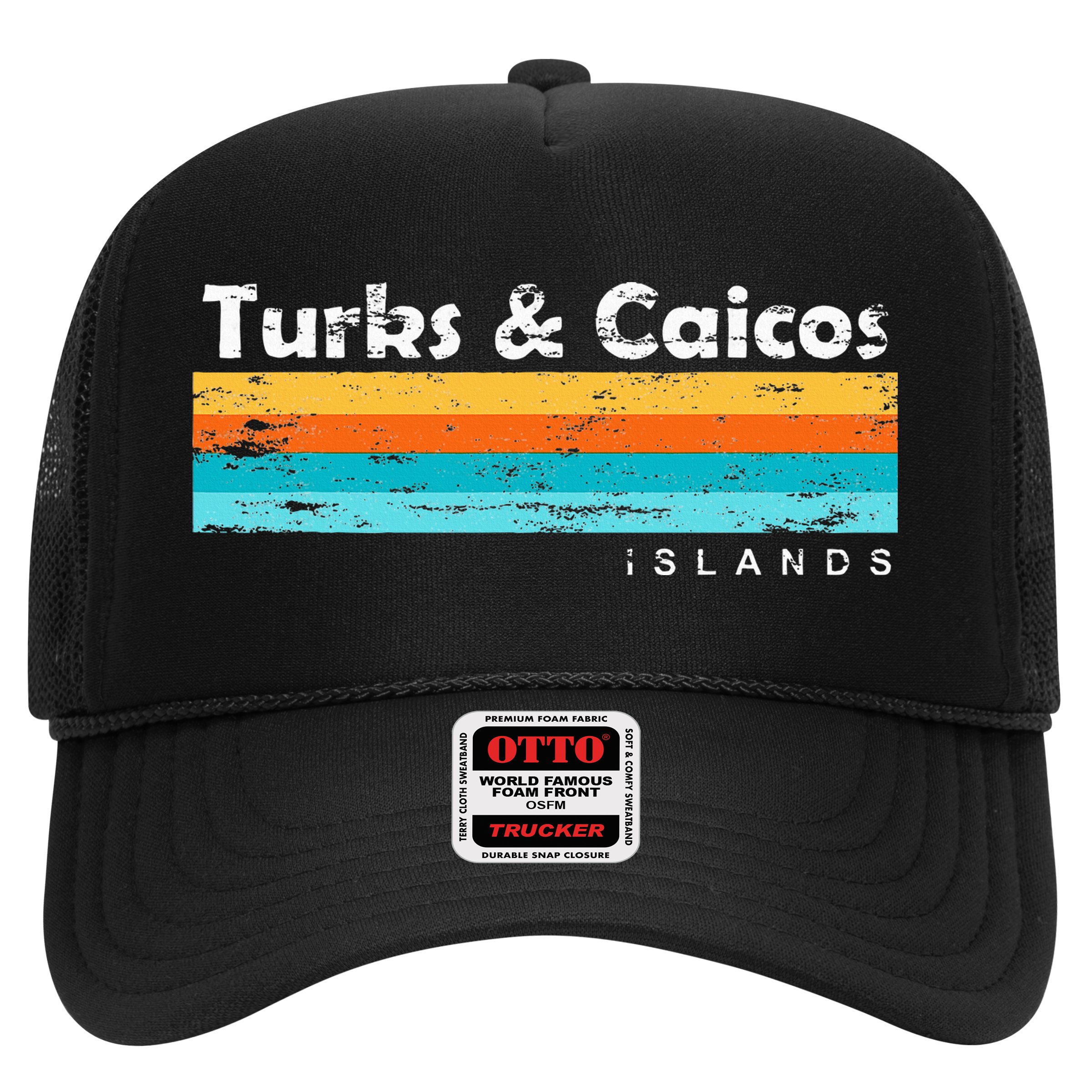 Vintage Turks & Caicos Islands Palm Trees Grace Bay Beach Hat