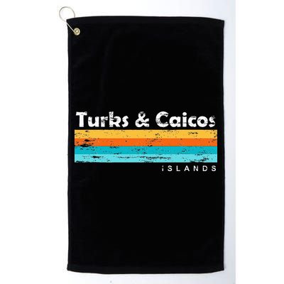 Vintage Turks & Caicos Islands Palm Trees Grace Bay Beach Golf Towel