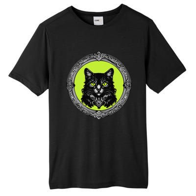 Vintage Tabby Cat Medalion Kitty Graphic Tall Fusion ChromaSoft Performance T-Shirt