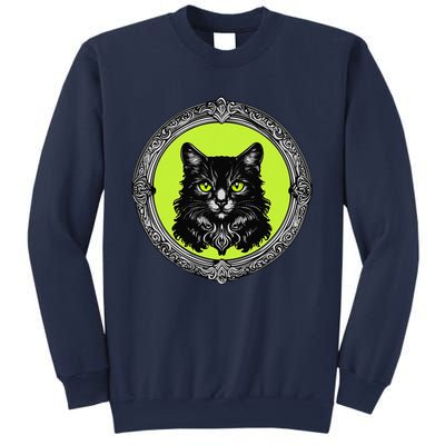 Vintage Tabby Cat Medalion Kitty Graphic Sweatshirt