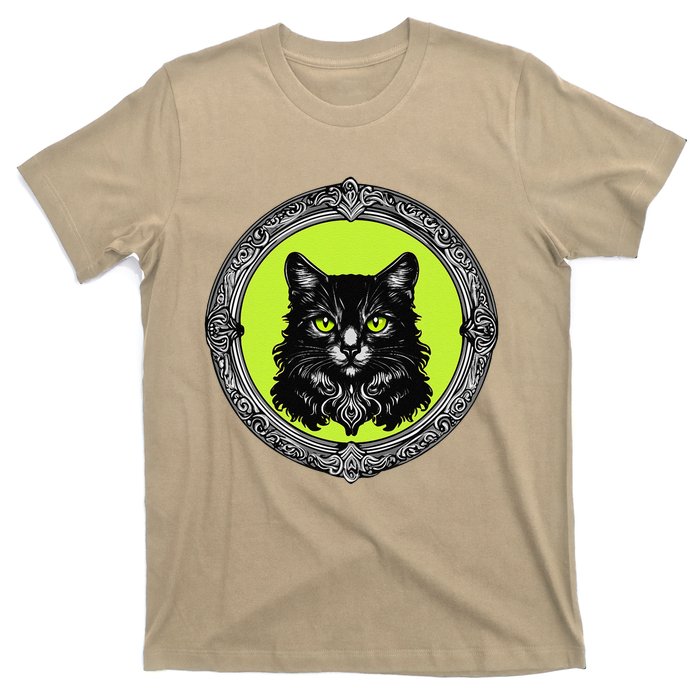 Vintage Tabby Cat Medalion Kitty Graphic T-Shirt