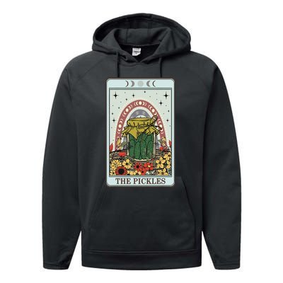 Vintage Tarot Card The Pickles Funny National Pickle Day Performance Fleece Hoodie