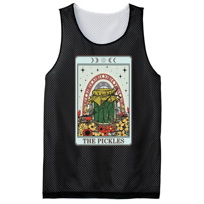 Vintage Tarot Card The Pickles Funny National Pickle Day Mesh Reversible Basketball Jersey Tank