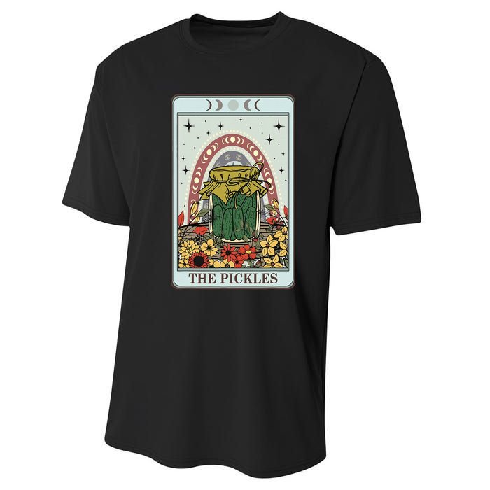 Vintage Tarot Card The Pickles Funny National Pickle Day Performance Sprint T-Shirt