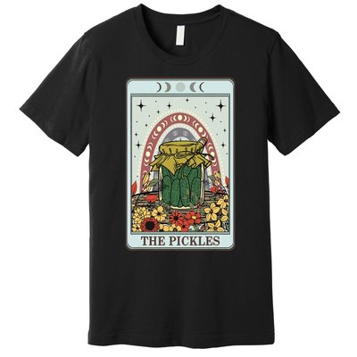 Vintage Tarot Card The Pickles Funny National Pickle Day Premium T-Shirt