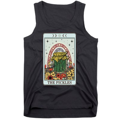 Vintage Tarot Card The Pickles Funny National Pickle Day Tank Top