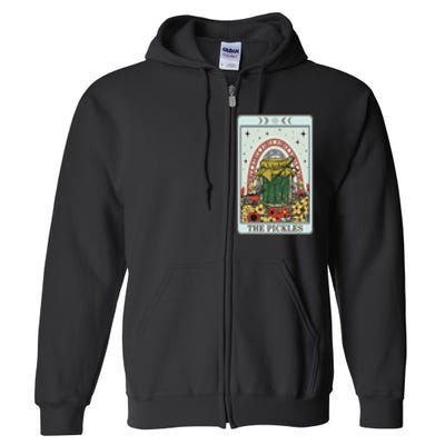 Vintage Tarot Card The Pickles Funny National Pickle Day Full Zip Hoodie