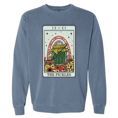 Vintage Tarot Card The Pickles Funny National Pickle Day Garment-Dyed Sweatshirt