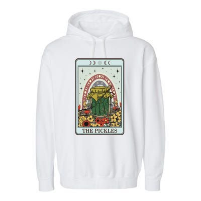 Vintage Tarot Card The Pickles Funny National Pickle Day Garment-Dyed Fleece Hoodie