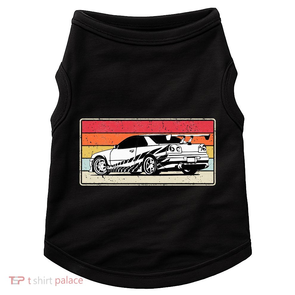 Vintage Tuner Car Skyline Graphic Retro Racing Drift Car Doggie Tank