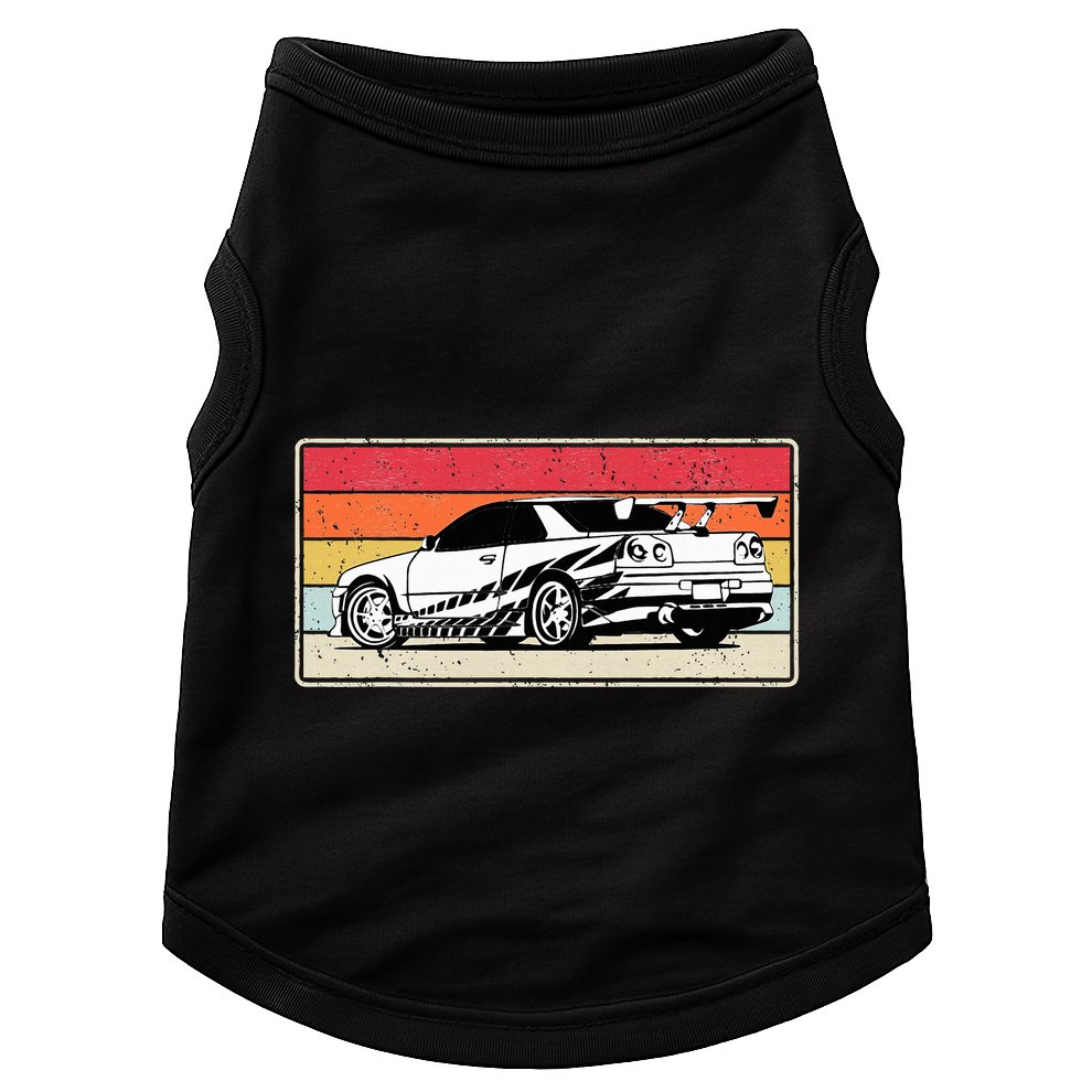 Vintage Tuner Car Skyline Graphic Retro Racing Drift Car Doggie Tank