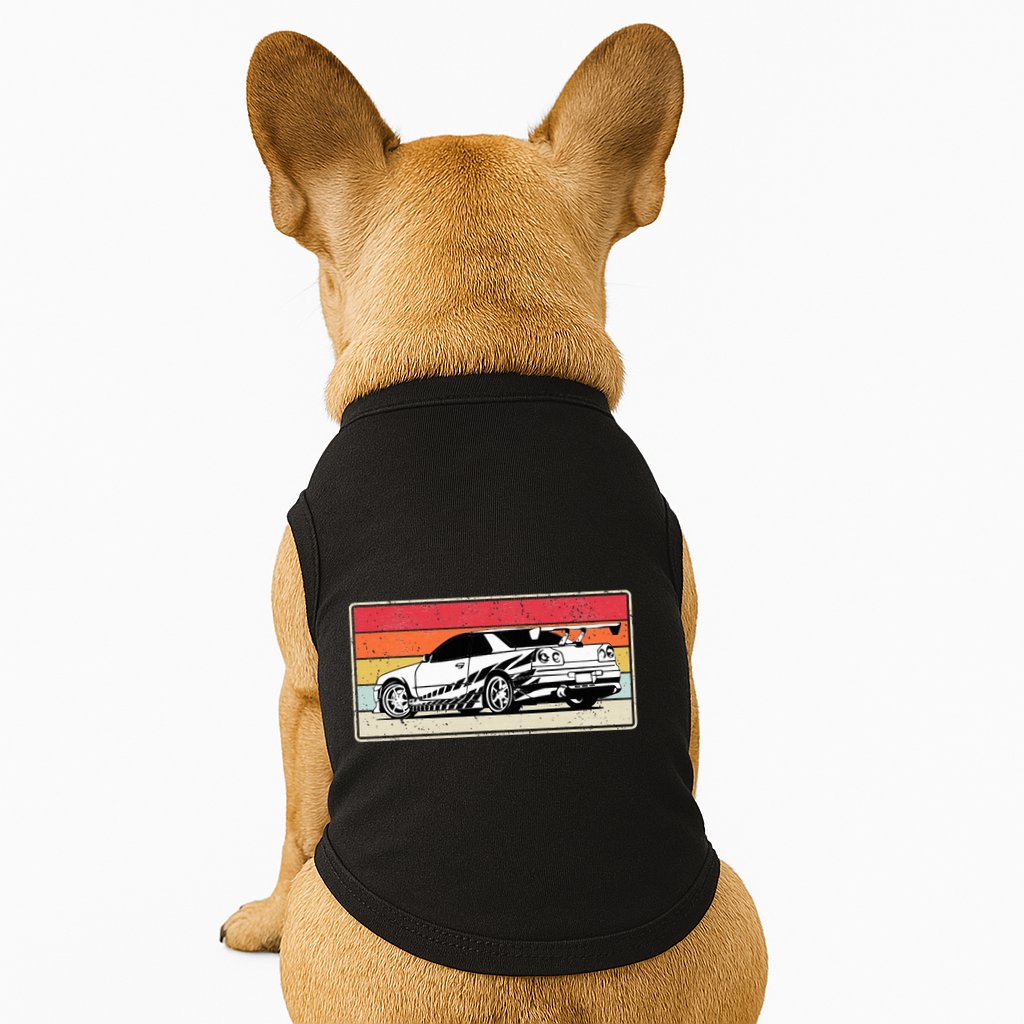 Vintage Tuner Car Skyline Graphic Retro Racing Drift Car Doggie Tank