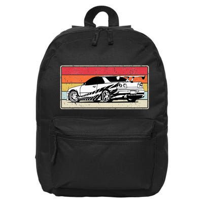 Vintage Tuner Car Skyline Graphic Retro Racing Drift Car 16 in Basic Backpack