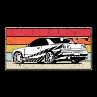 Vintage Tuner Car Skyline Graphic Retro Racing Drift Car Bag