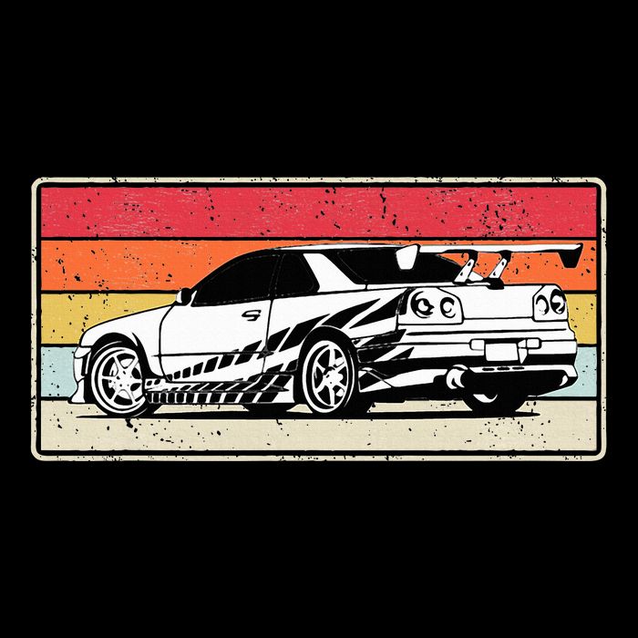 Vintage Tuner Car Skyline Graphic Retro Racing Drift Car Bag