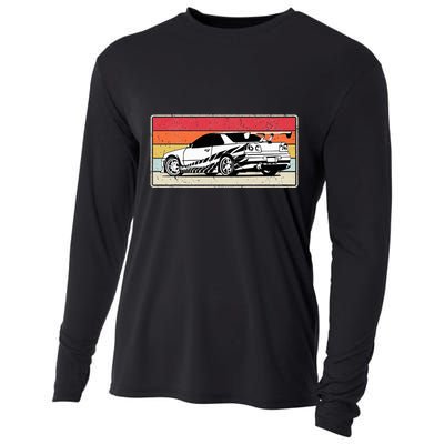 Vintage Tuner Car Skyline Graphic Retro Racing Drift Car Cooling Performance Long Sleeve Crew