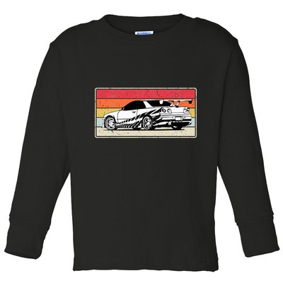 Vintage Tuner Car Skyline Graphic Retro Racing Drift Car Toddler Long Sleeve Shirt
