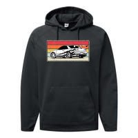 Vintage Tuner Car Skyline Graphic Retro Racing Drift Car Performance Fleece Hoodie