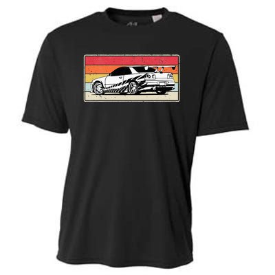 Vintage Tuner Car Skyline Graphic Retro Racing Drift Car Cooling Performance Crew T-Shirt