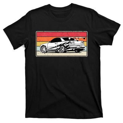 Vintage Tuner Car Skyline Graphic Retro Racing Drift Car T-Shirt