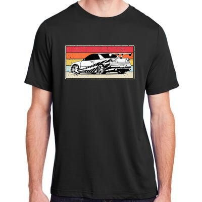 Vintage Tuner Car Skyline Graphic Retro Racing Drift Car Adult ChromaSoft Performance T-Shirt