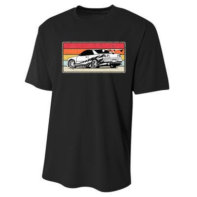 Vintage Tuner Car Skyline Graphic Retro Racing Drift Car Performance Sprint T-Shirt