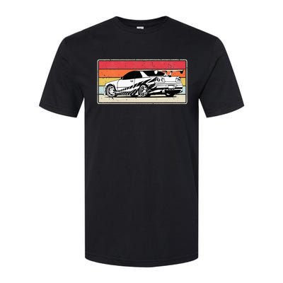 Vintage Tuner Car Skyline Graphic Retro Racing Drift Car Softstyle CVC T-Shirt