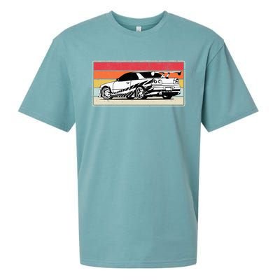 Vintage Tuner Car Skyline Graphic Retro Racing Drift Car Sueded Cloud Jersey T-Shirt