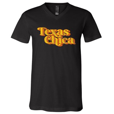 Vintage Texas Chica Funny Southern Pride Country V-Neck T-Shirt