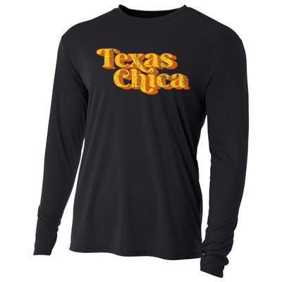 Vintage Texas Chica Funny Southern Pride Country Cooling Performance Long Sleeve Crew