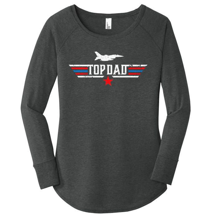 Vintage top dad top movie gun Jet Father's Day Birthday Women's Perfect Tri Tunic Long Sleeve Shirt