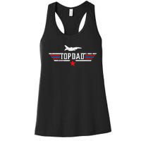 Vintage top dad top movie gun Jet Father's Day Birthday Women's Racerback Tank