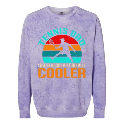 Vintage Tennis Dad Like A Regular Dad But Cooler Colorblast Crewneck Sweatshirt