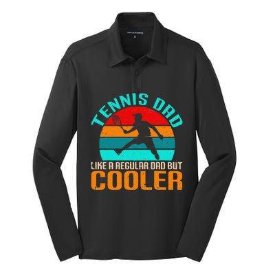 Vintage Tennis Dad Like A Regular Dad But Cooler Silk Touch Performance Long Sleeve Polo