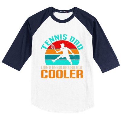 Vintage Tennis Dad Like A Regular Dad But Cooler Baseball Sleeve Shirt