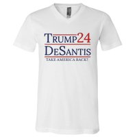 Vote Trump Desantis Election 2024 V-Neck T-Shirt