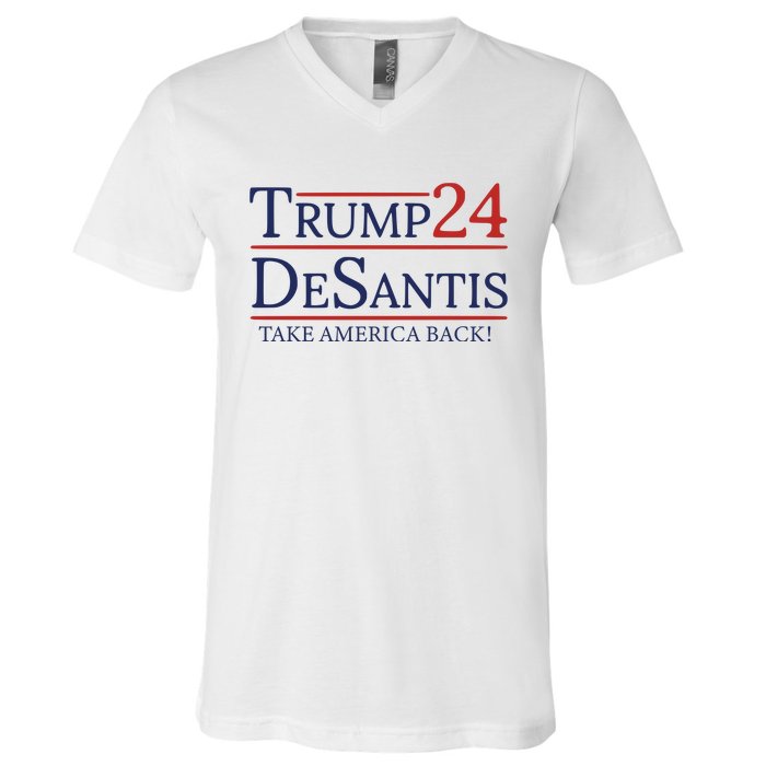 Vote Trump Desantis Election 2024 V-Neck T-Shirt