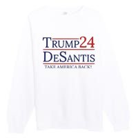 Vote Trump Desantis Election 2024 Premium Crewneck Sweatshirt