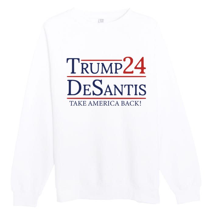 Vote Trump Desantis Election 2024 Premium Crewneck Sweatshirt