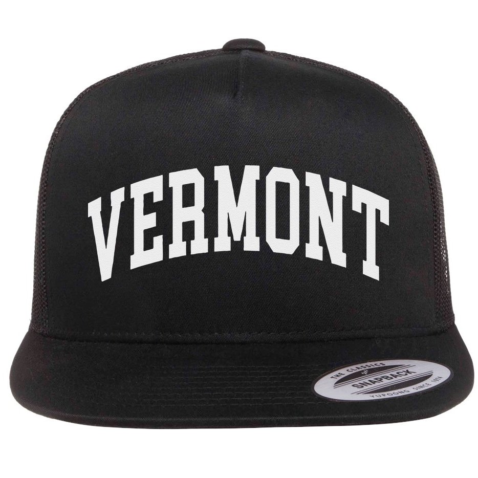 VERMONT Throwback Design Classic Flat Bill Trucker Hat