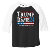 Vintage Trump Desantis 2024 The Freedom Ticket USA Flag Toddler Fine Jersey T-Shirt