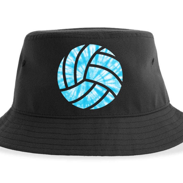 Volleyball Tie Dye Look Blue Purple Perfect Gift Sustainable Bucket Hat