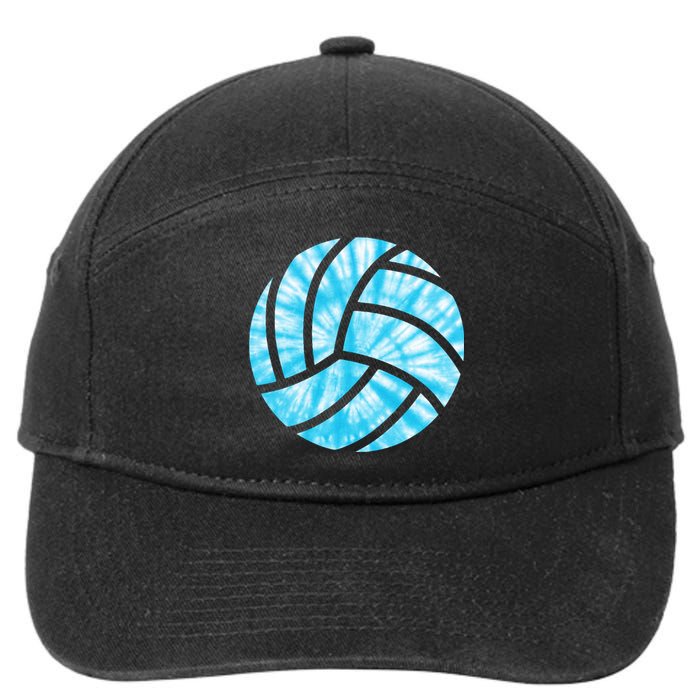 Volleyball Tie Dye Look Blue Purple Perfect Gift 7-Panel Snapback Hat