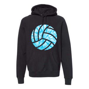 Volleyball Tie Dye Look Blue Purple Perfect Gift Premium Hoodie