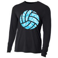 Volleyball Tie Dye Look Blue Purple Perfect Gift Cooling Performance Long Sleeve Crew