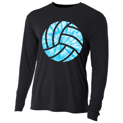 Volleyball Tie Dye Look Blue Purple Perfect Gift Cooling Performance Long Sleeve Crew